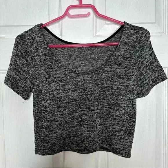 Kersh T-Shirt Cropped  Marled Black & White Size Small - Picture 11 of 16